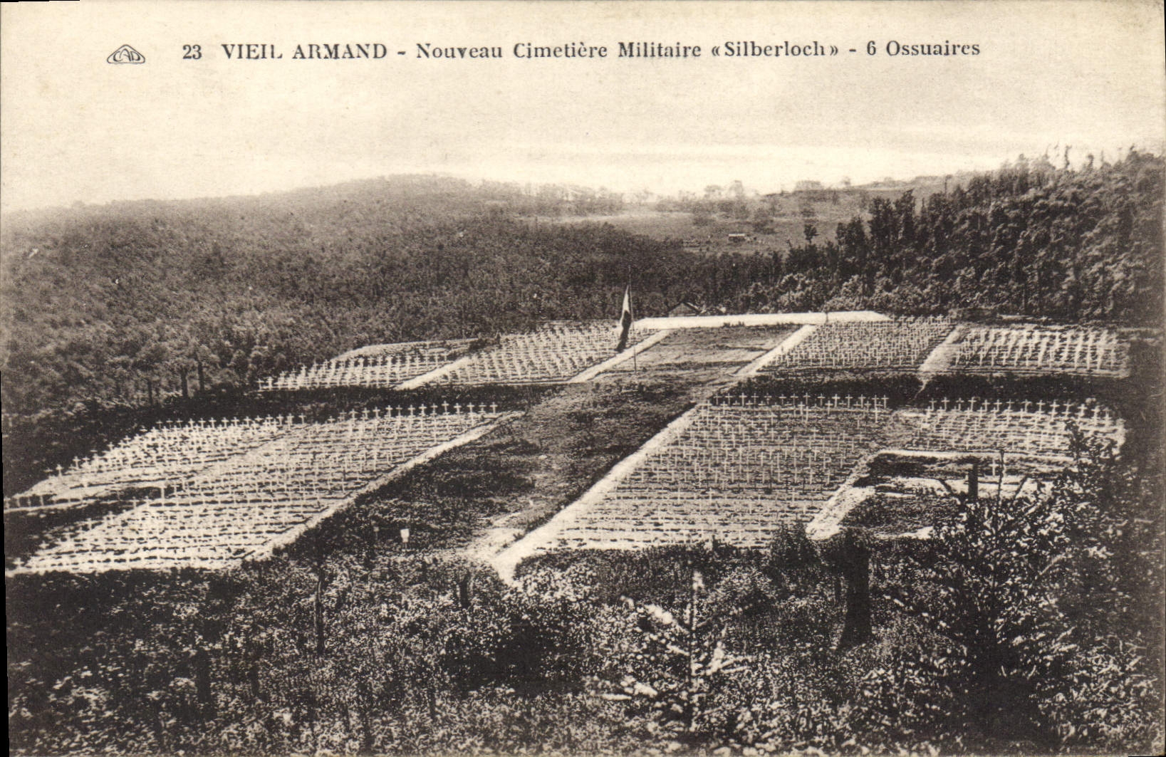 CPA Vieil Armand Nouveau Cimetiere Militaire Silberloch 6 Ossuaires Militaria