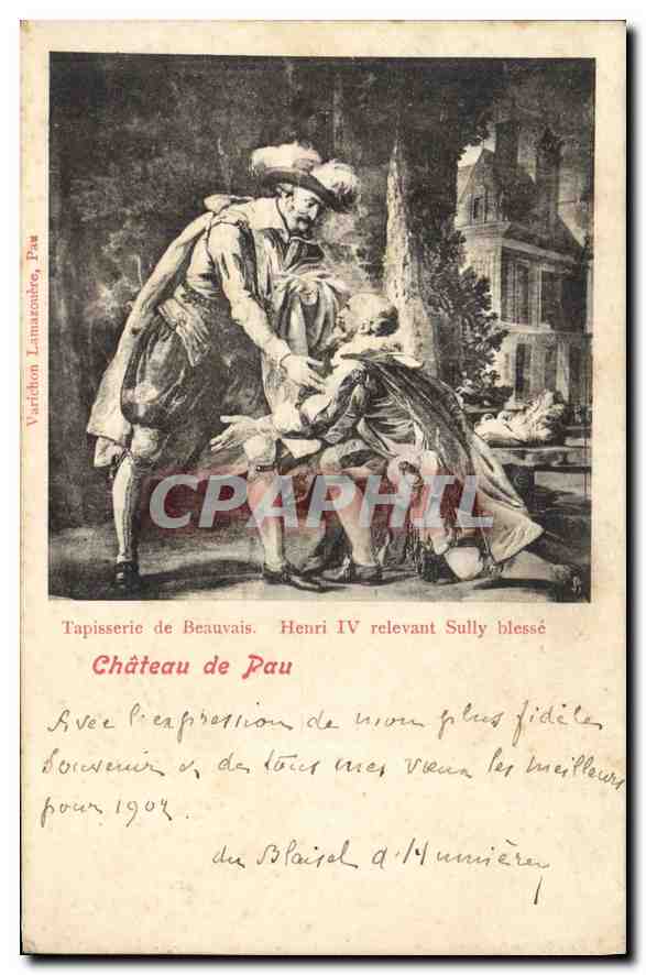 Château de Pau — Henri IV relevant Sully blessé — Tapisserie de Beauvais