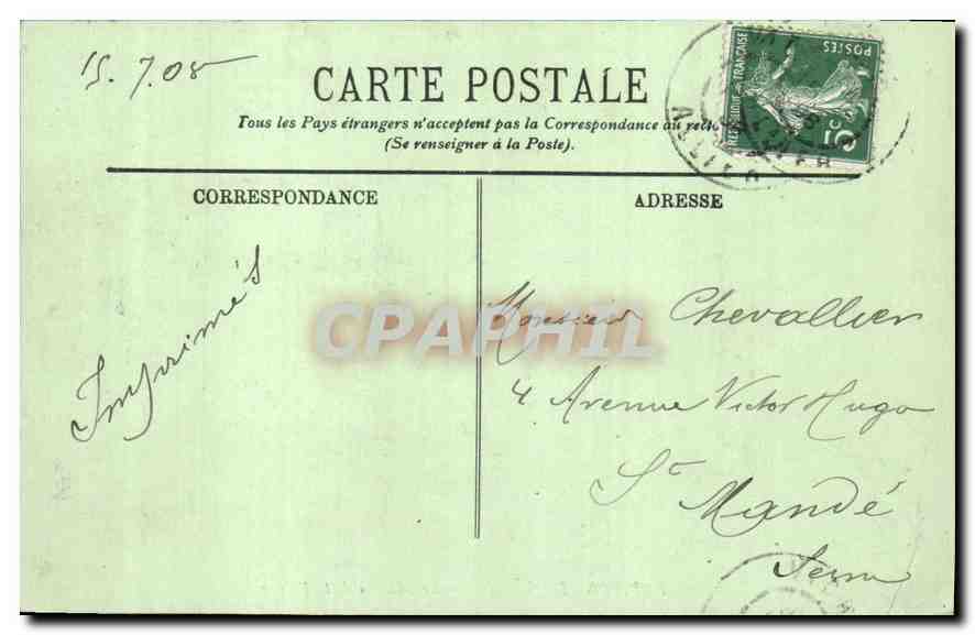 CPA Environs de Vichy Le Chateau de la Palisse  — Rückseite