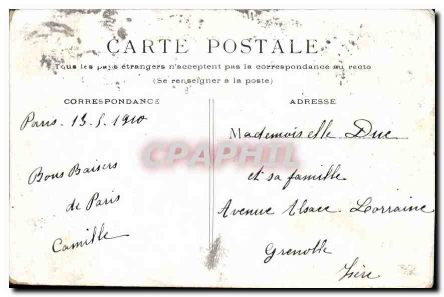 CPA Paris Palais du Luxembourg  — Verso