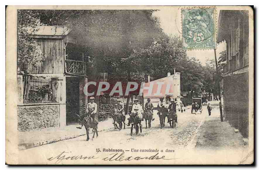 CPA Robinson Une Cavalcade a unes Anes Mules