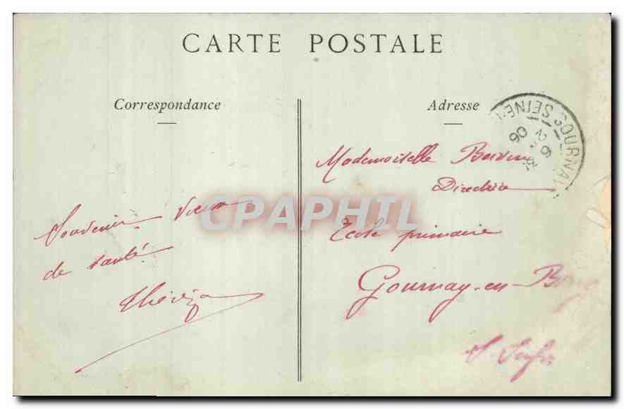 CPA Incendie du Chateau d'Eu 11 novembre 1902 — Verso