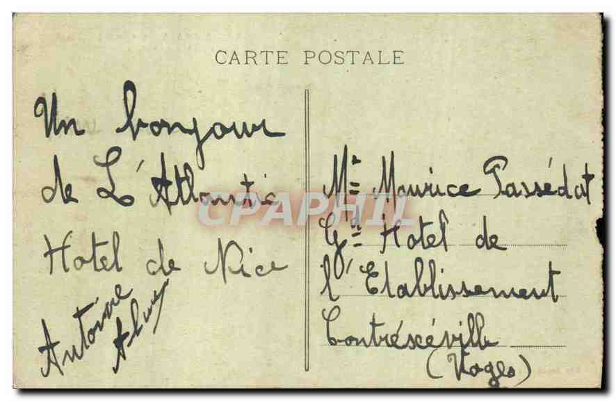 PEIRA-CAVA (alt. 1500 m.) — Une Rue du Village — Edit. Brasckmann, Nice — Verso