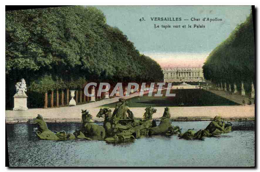 CPA Versailles Char d'Apollon Le tapis vert et le Palais 