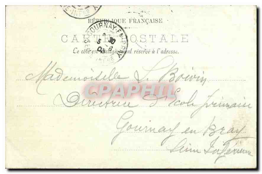 CPA Dieppe Le theatre et les Vieilles Tours  — Verso