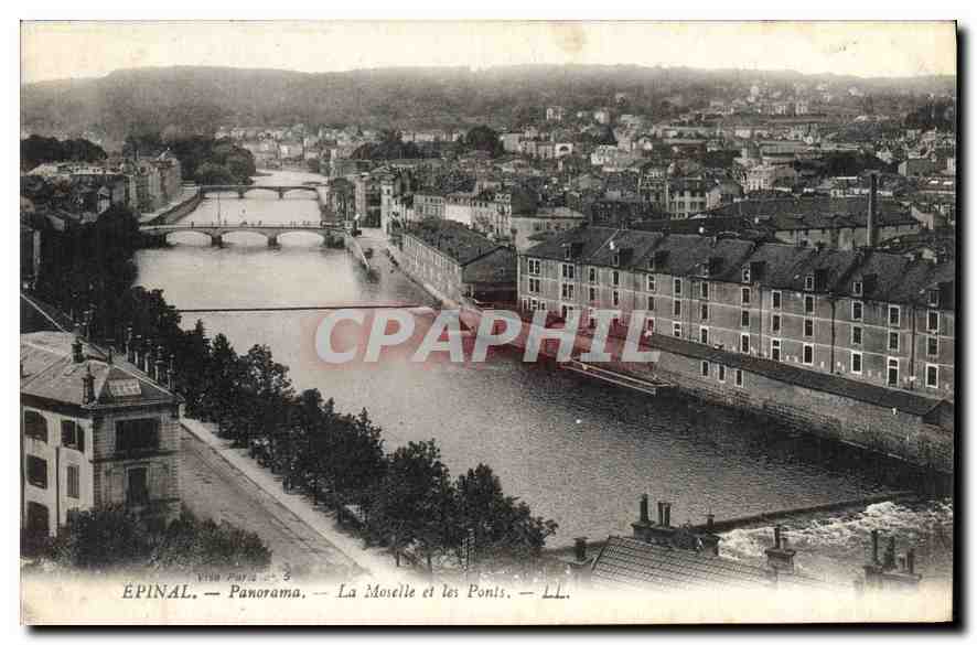 CPA Epinal Panorama La Moselle et les Ponts 