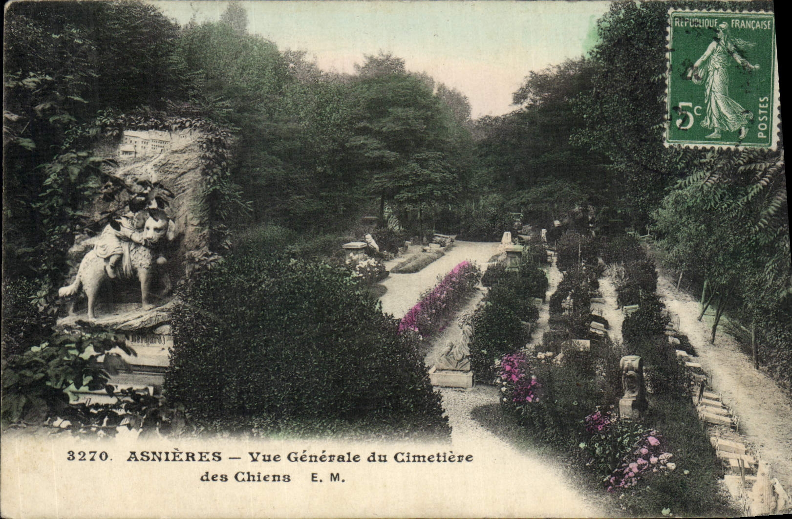 CPA Asnieres Vue generale du Cimetiere des Chiens 