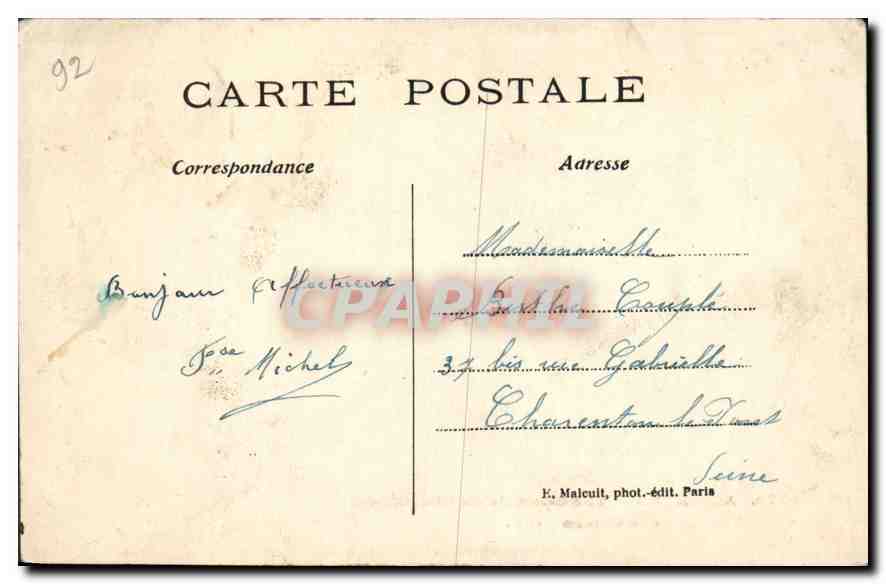 CPA Asnieres Vue generale du Cimetiere des Chiens  — Rückseite