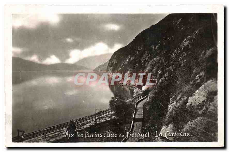 CPA Aix les Bains Lac du Bourget La Corniche Train