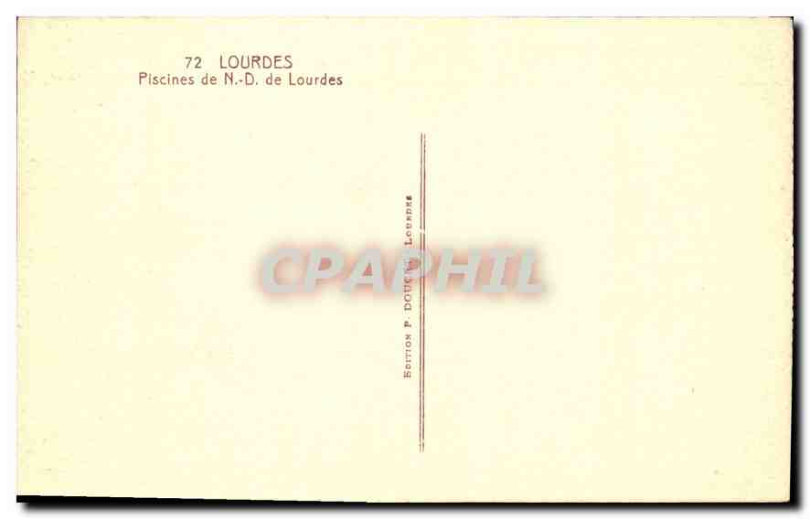 CPA Lourdes Piscines de N D de Lourdes  — Verso