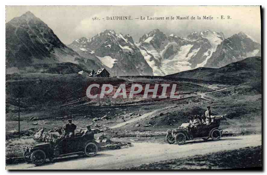 CPA Dauphine Le Lautaret et le Massif de la Meije Automobile