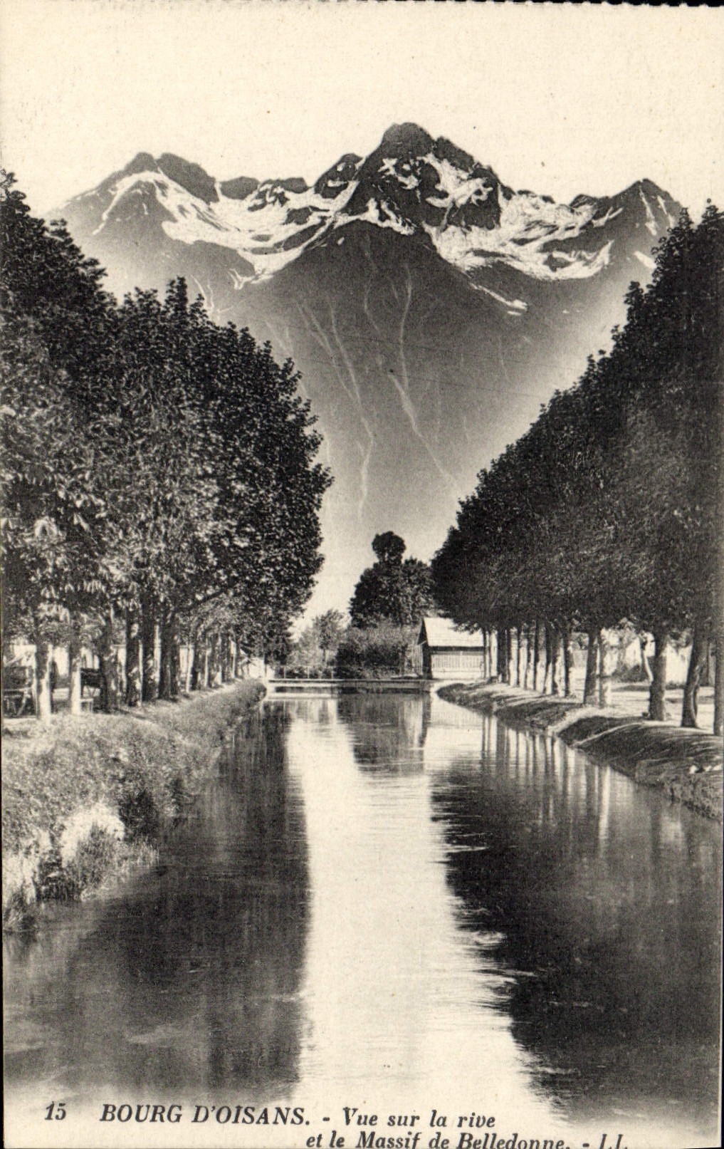 Bourg d'Oisans — Vue sur la rive et le Massif de Belledonne — L.L. n°15