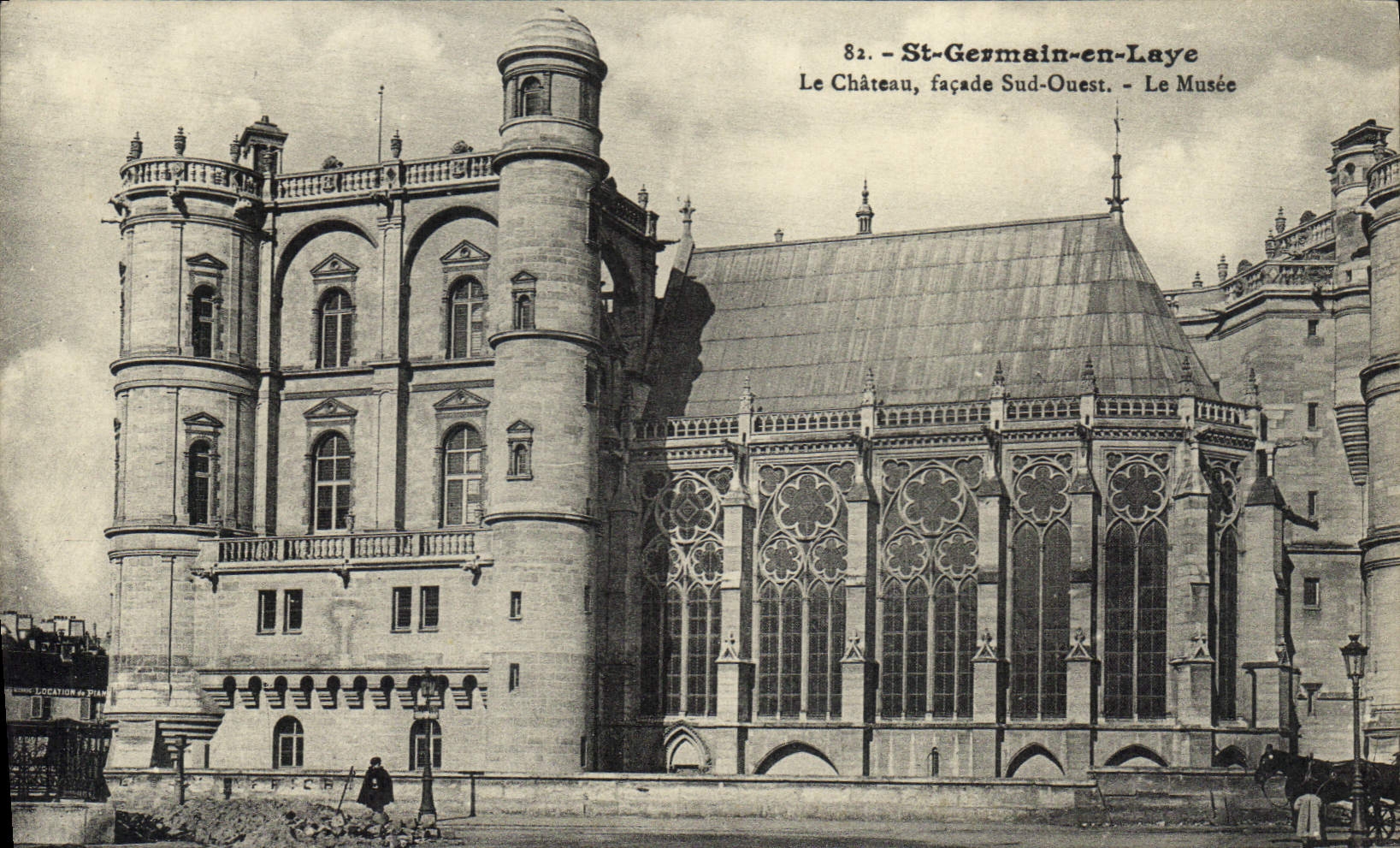 St-Germain-en-Laye — Le Château, façade Sud-Ouest — Le Musée — Éditeur : C. Calvilly, n° 82