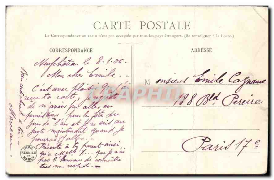CPA Bonne Annee aux Amoureux  — Rückseite