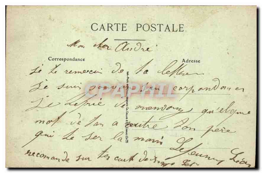 CPA Lyon Font de la Guillotiere hotel Dieu et Coteau de Fourviere  — Verso