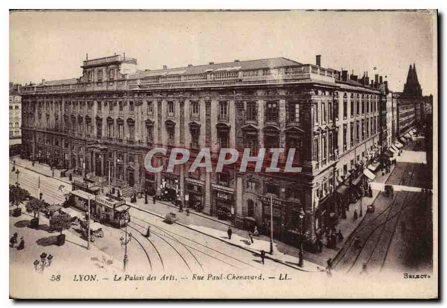CPA Lyon le Palais des Arts rue Paul Chenavard Tramway