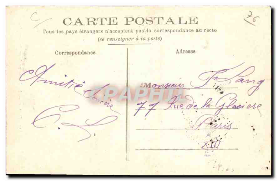 CPA Dieppe le Phare un jour de Tempete  — Verso