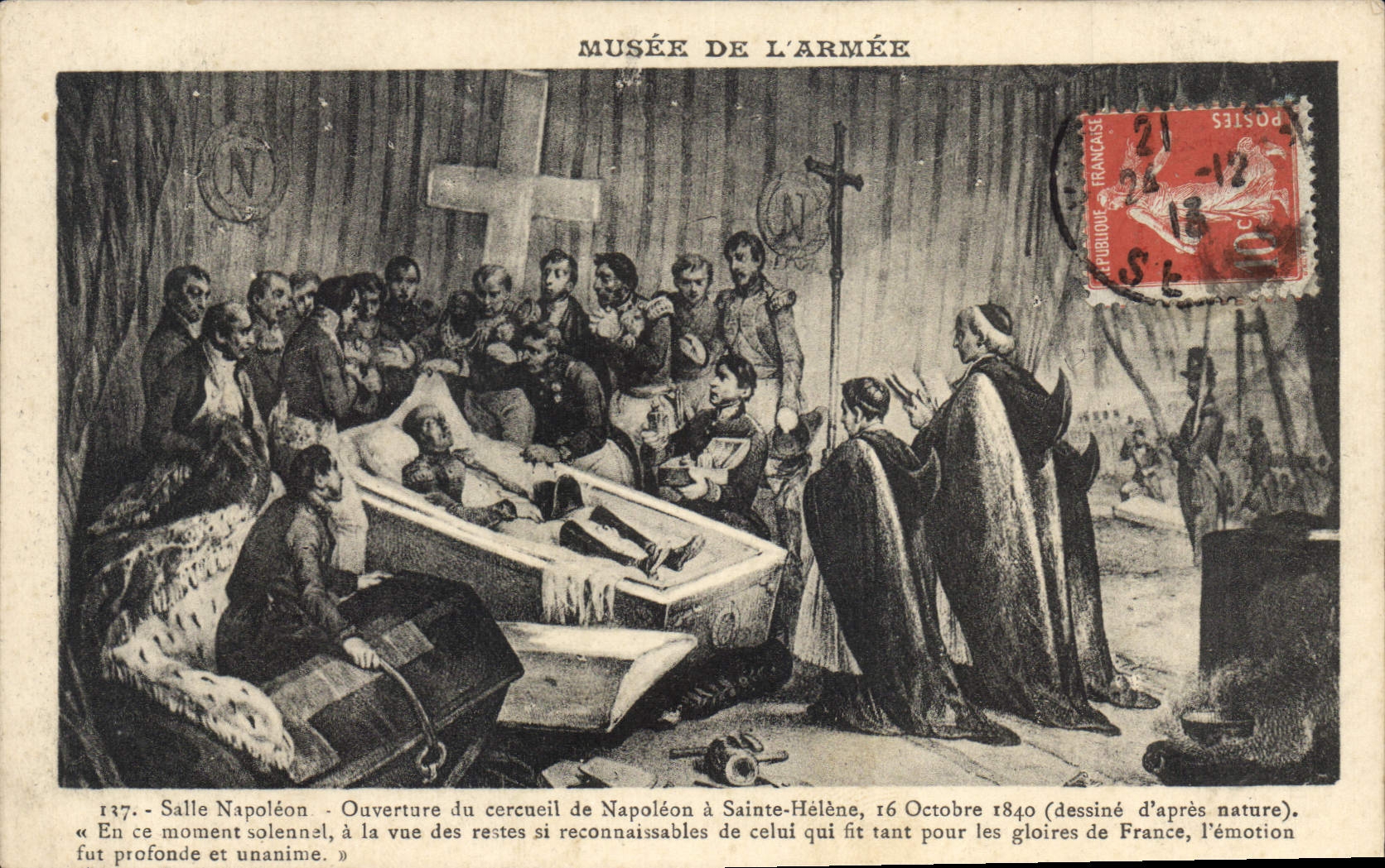 Salle Napoléon — Ouverture du cercueil de Napoléon à Sainte-Hélène, 16 Octobre 1840 — Musée de l'Armée