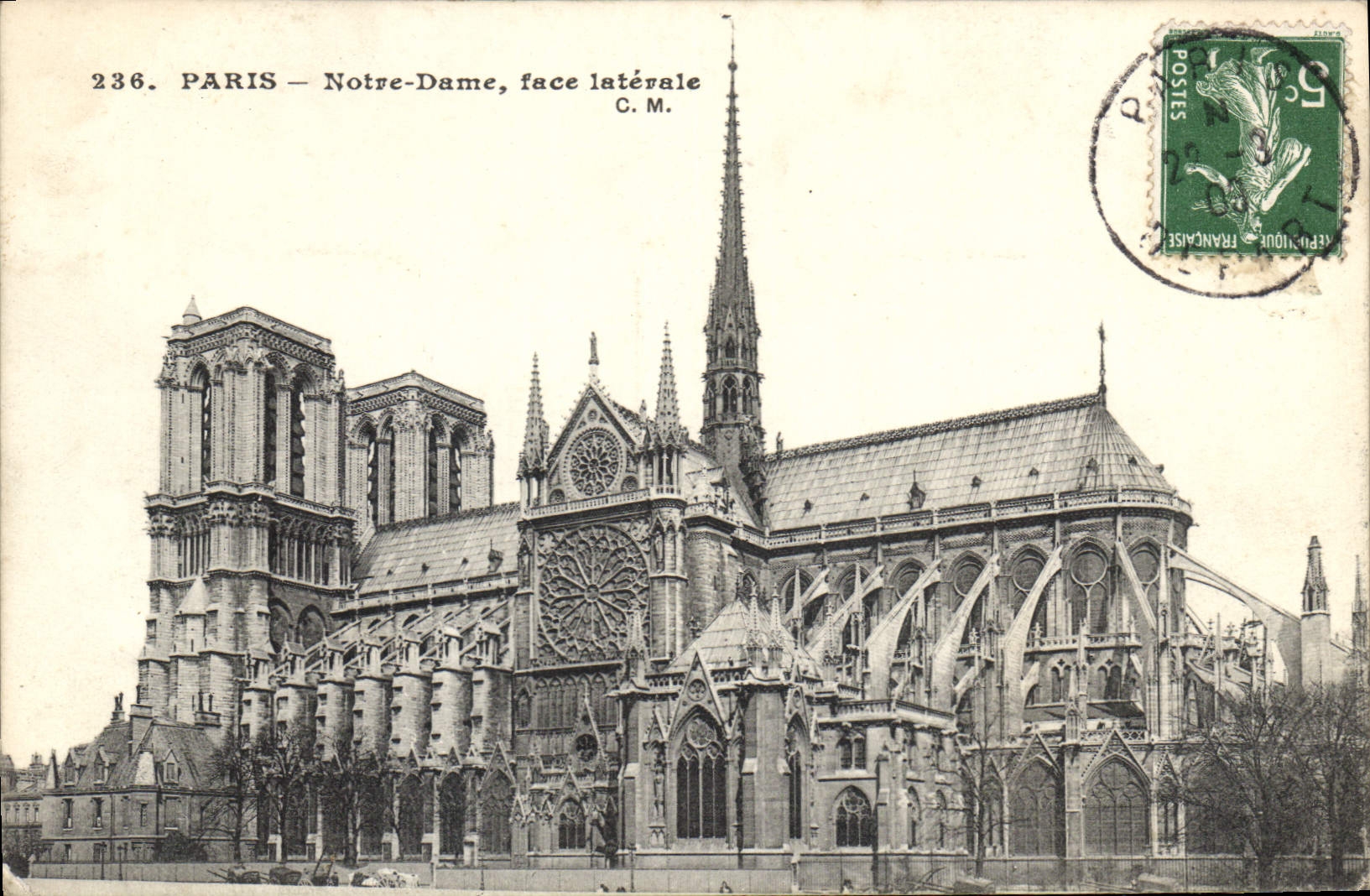 CPA Paris Notre Dame face Laterale 