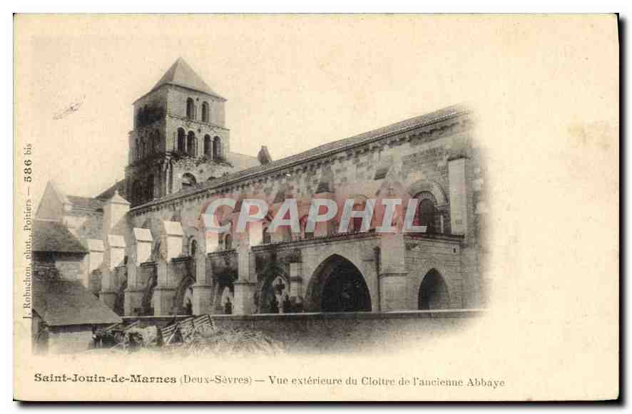 CPA Saint Jouin de Marnes Deux Sevres vue exterieure du Cloitre de l'ancienne Abbaye 