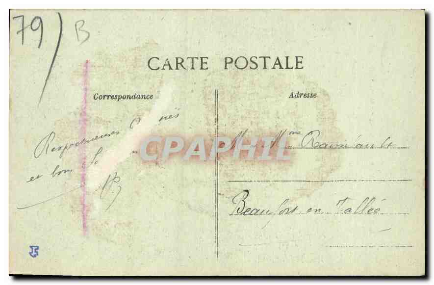 CPA Oyron deux Sevres entree principale de la chapelle Collegiale du chateau  — Rückseite