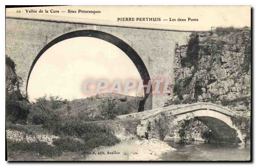 CPA Vallee de la Cure Sites Pittoresque Pierre Perthuis les deux Ponts 