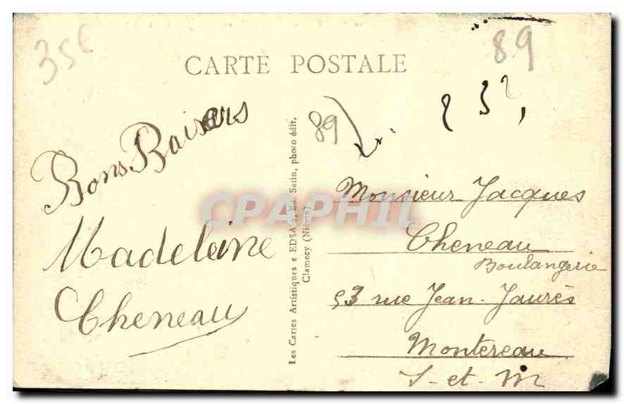 Arcy-sur-Cure (Yonne) — L'Écluse — Éditeur EDSA, n° 1017 — Reverso