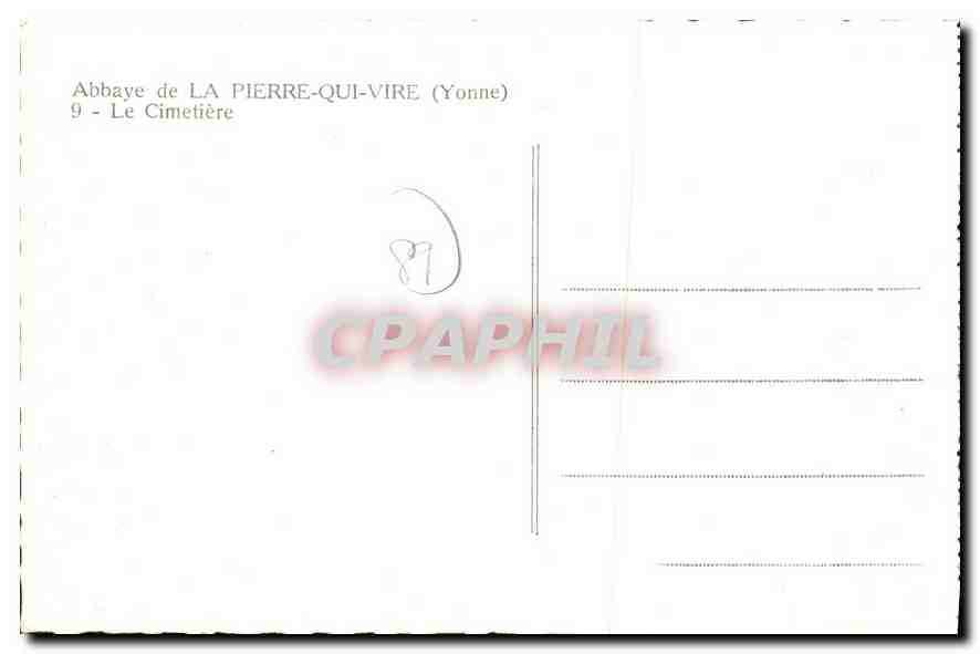 Cimetière de l'Abbaye de La Pierre-qui-Vire — Yonne — Croix celtique et tombes — Reverso