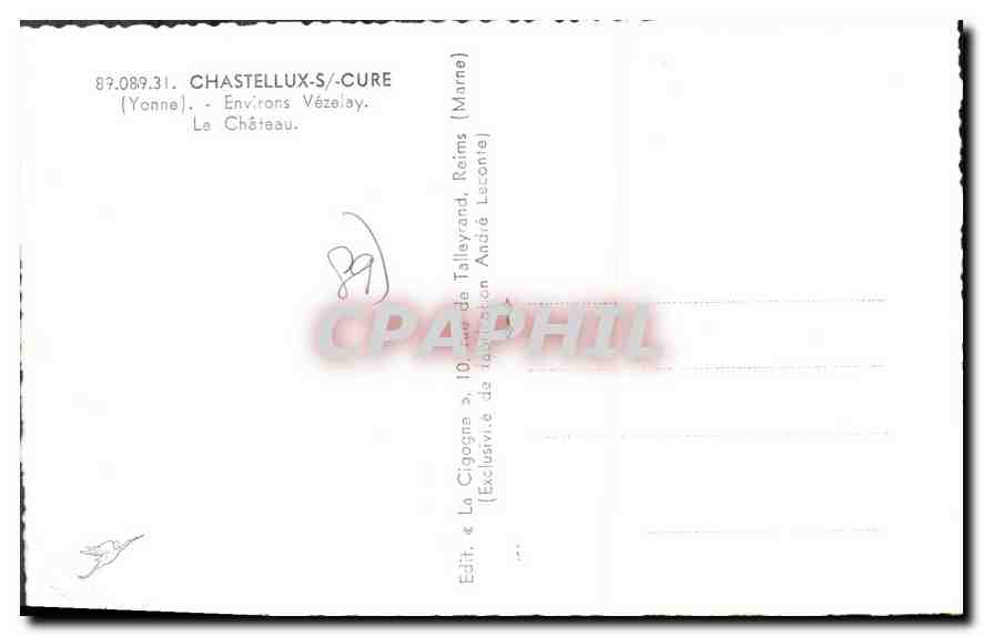 CPA Chastellux S Cure Yonne environs Vezelay le chateau  — Back