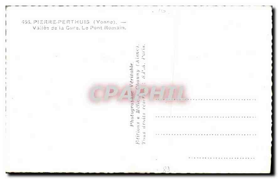 CPA Pierre Perthuis Yonne Vallee de la Cure le Pont Romain  — Back