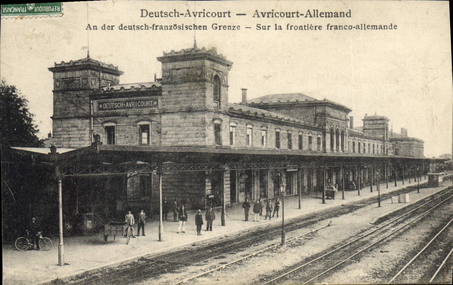 CPA Avricourt Allemand sur la Frontiere Franco Allemande Gare