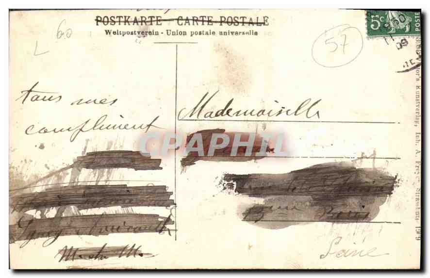 CPA Avricourt Allemand sur la Frontiere Franco Allemande Gare — Rückseite