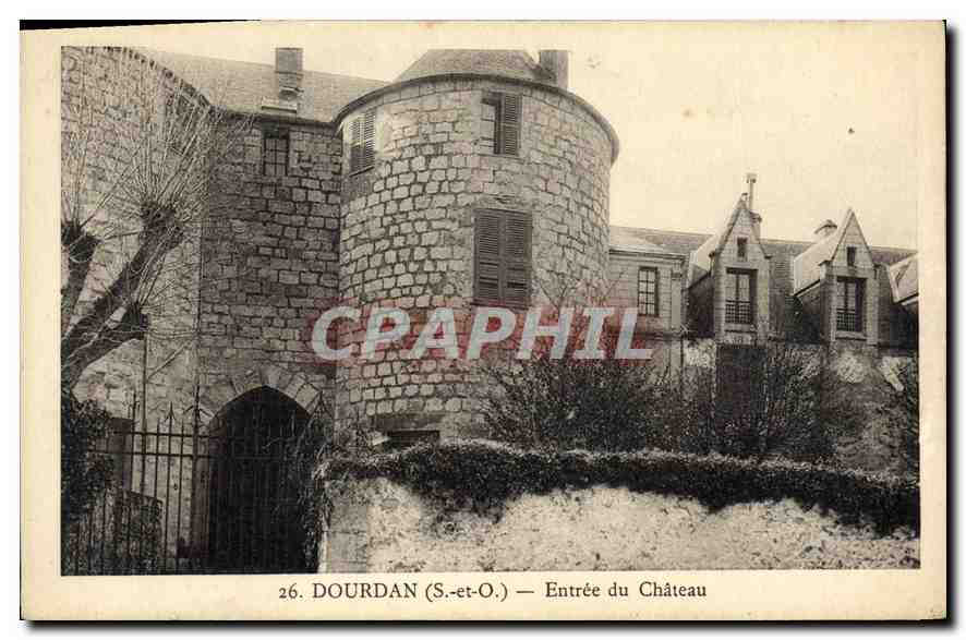 CPA Dourdan S et O entree du chateau 