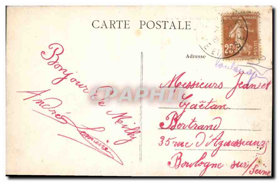 CPA Milly S et O Coquibus rocher du Caiman  — Rückseite