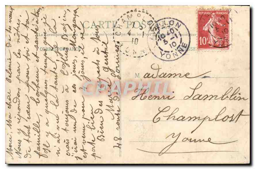 CPA Avallon Vallee du Cousin un coin pittoresque Route de Pontaubert  — Rückseite
