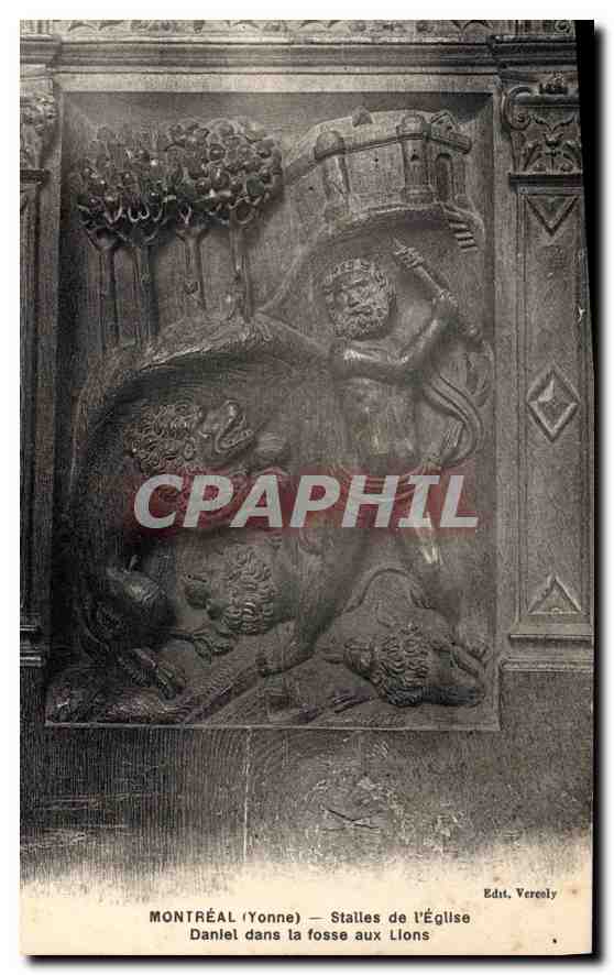 CPA Montreal Yonne Stalles de l'Eglise Daniel dans la fosse aux Lions 