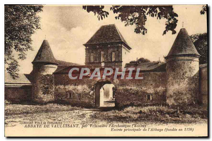 CPA Abbaye de Vauluisant par Villeneuve l'Archeveque Yonne Entree principale de l'Abbaye fondee en 1