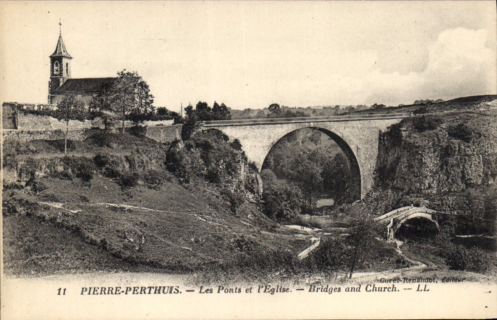 CPA Pierre Perthuis Les Ponts et l'Eglise 