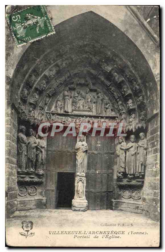 CPA Villeneuve l'Archeveque Yonne Portail de l'Eglise 