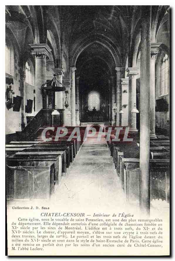 Châtel-Censoir — Interior of the Church — Collection J. D. Sous