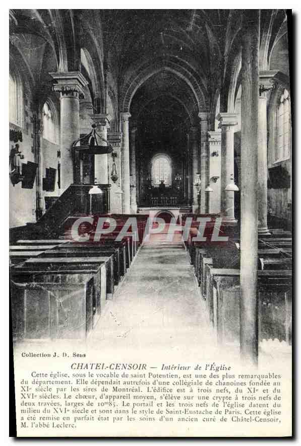 CPA Chatel Censoir Interieur de l'Eglise Cette Eglise sous le Vocable de Saint Potentien 