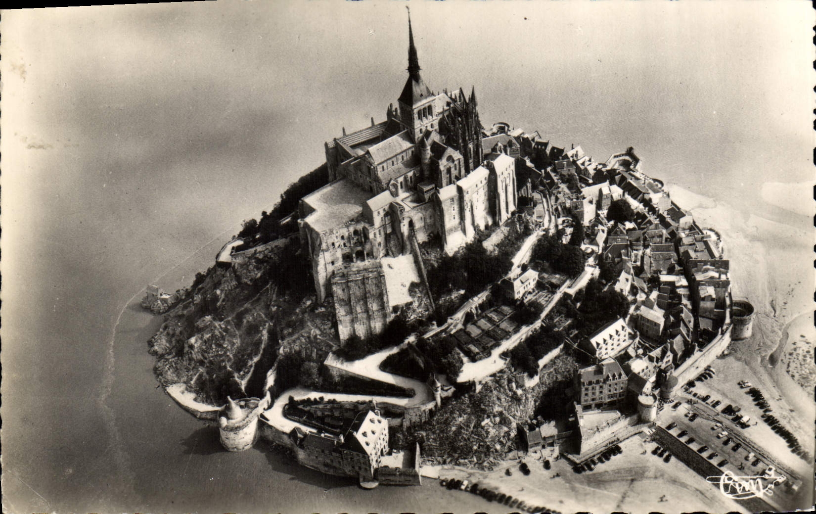 CPA Mont Saint Michel Manche vue aerienne 