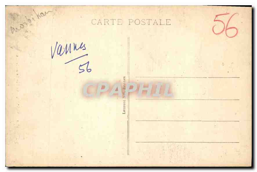 VANNES - Le Porche de la Cathédrale — éditeur Laurent Néel-Berries, n° de série 2841 — Rückseite