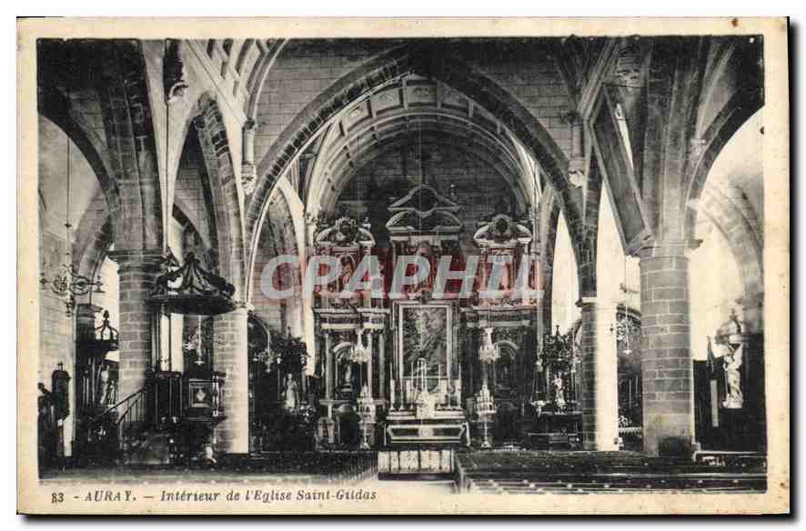 CPA Auray interieur de l'eglise Saint Gildas 