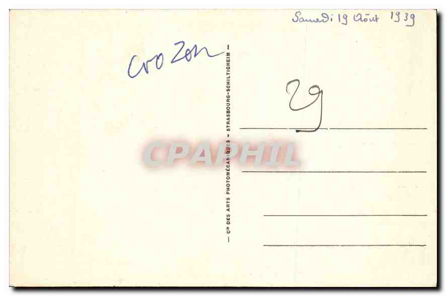 CPA Crozon interieur de l'eglise la Chaire a Precher  — Rückseite