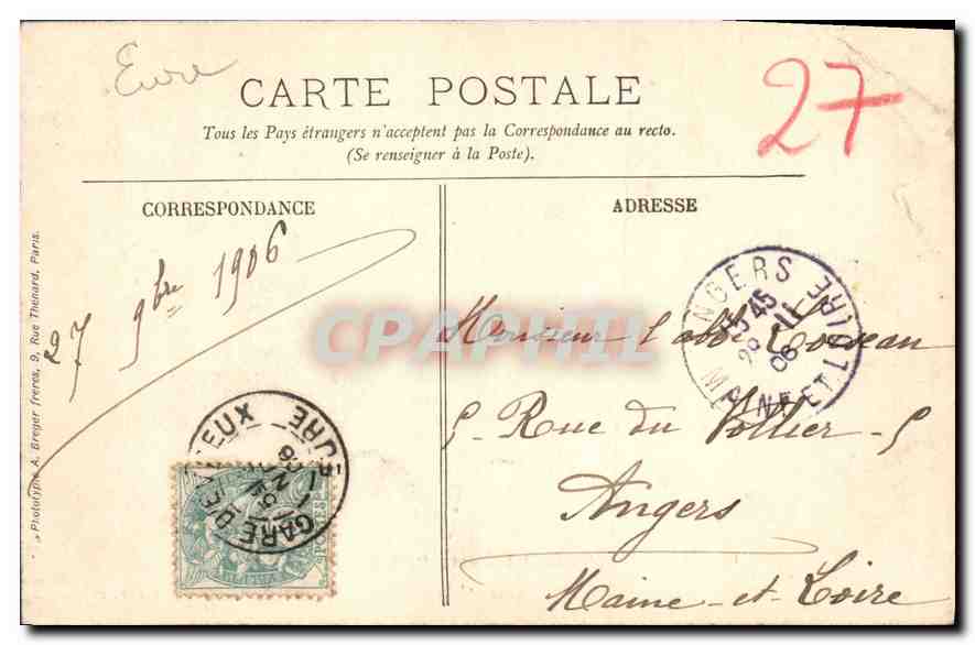 CPA Evreux Cathedrale le Portail Nord et la Nef  — Rückseite