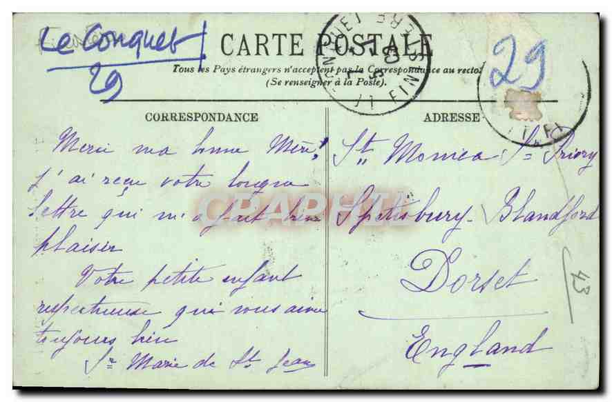 CPA Le Conquet Portail de l'eglise  — Rückseite