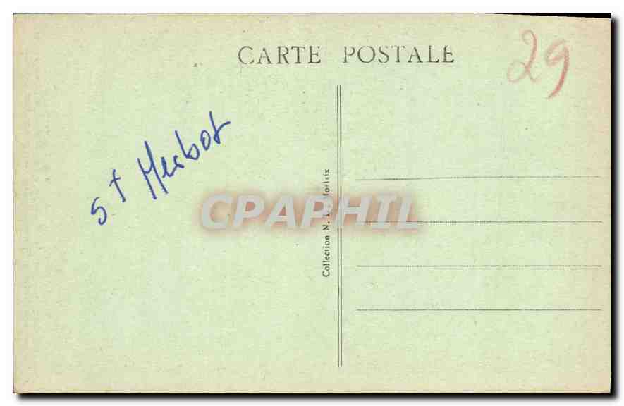 CPA Saint Herbot Finistere Chapelle Saint Herbot Autel ou l'on vient deposes en offrande des Queues  — Rückseite