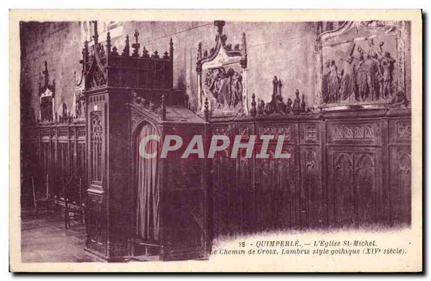CPA Quimperle l'eglise St Michel le chemin de Croix lambre Style gothique XIV siecle 