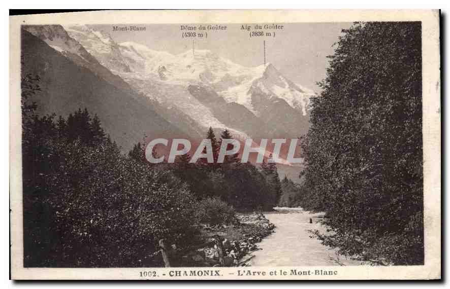 Chamonix — L'Arve et le Mont-Blanc — L. Morand, phot.édit. (Haute-Savoie) n°1002